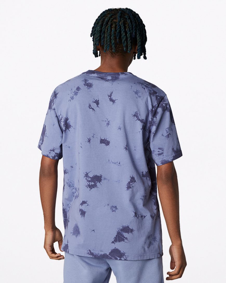 Men's Converse Go-To Star Chevron Washed Standard Fit T-Shirts Purple | AU 3C8E0Z